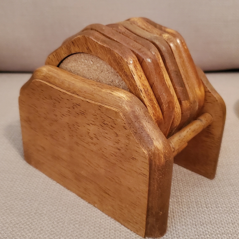 Wooden Coasters and Holder - Picture 5 of 7